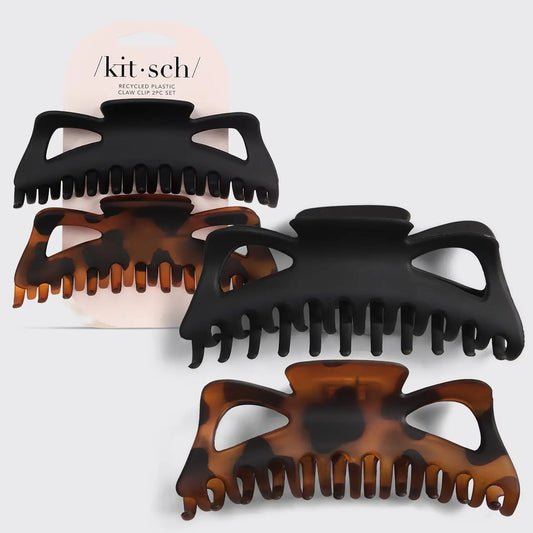 Plastic Jumbo Classic Claw Clips 2pc - Black & Tort