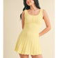 Pleated Knit Mini Dress