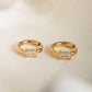 Adhara 18K Gold Non-Tarnish Cz Huggie Earrings