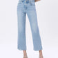 High Rise Crop Slim Wide Jeans
