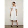 Balloon Sleeve Square Neck Midi Dress