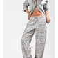 Elastic Waist Leopard Printed Cargo Pants