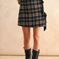 Plaid Pattern Wrap Skirt
