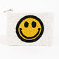 White Seed Beaded Smiley Face Coin Purse