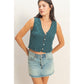Basket Weave V-Neck Sleeveless Vest
