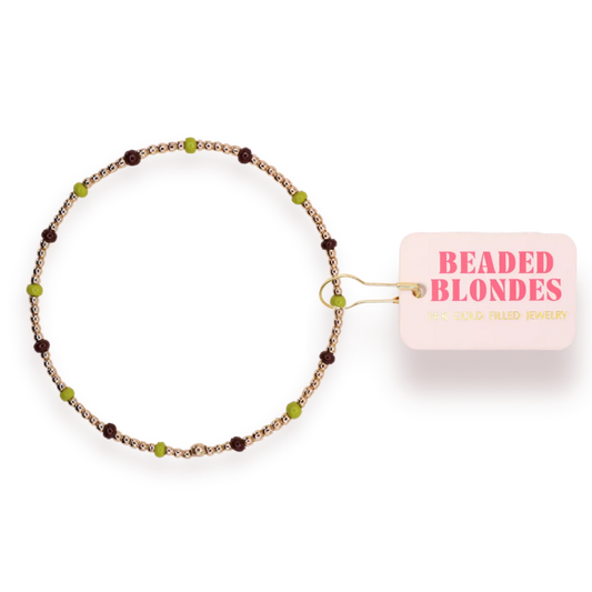 Penelope Bracelet in Dark Brown and Olive Green