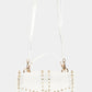 Transparent Rectangle Rhinestone Trim Bag