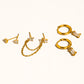 Roussa 18K Gold Non-Tarnish Cz Chain Earring Set