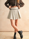 Mini Accordion Style Skirt with Velvet Trim