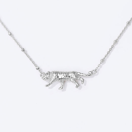 Gold-Dipped Tiger Figurine Pendant Necklace