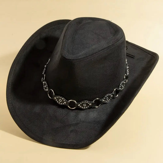 Leather Chain Strap Western Cowboy Hat
