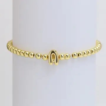 Initial Monogram Bubble Stretch Bead Bracelet