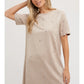 Rhinestone Faux Suede Shift Dress