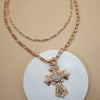 Multi Layered Cross Statement Necklace
