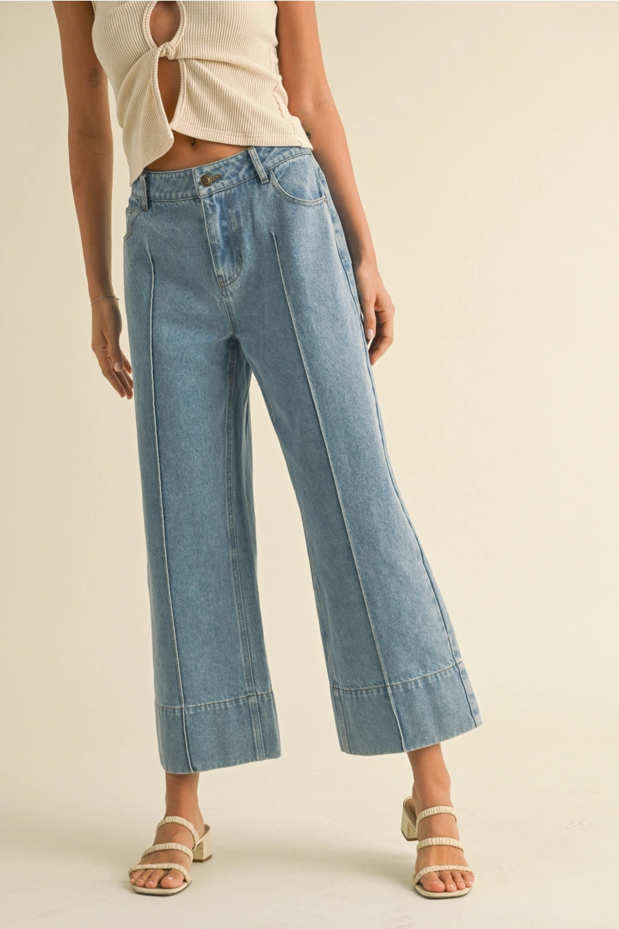 Wide Hem Denim Pants