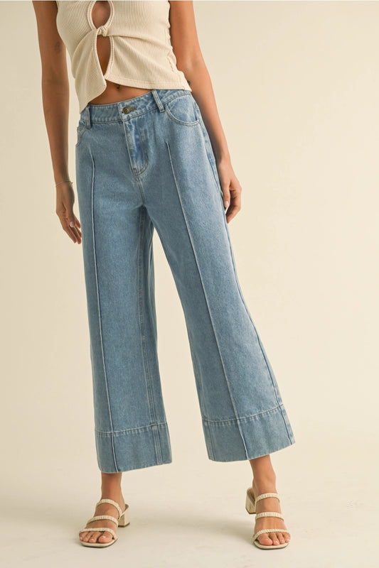 Wide Hem Denim Pants