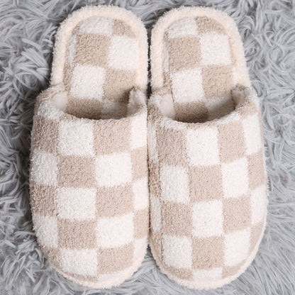 Checkerboard Design Home Slippers