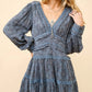 Rayon Jacquard Lace Tiered Mini Dress
