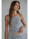 Knit Cotton Spandex Striped Square Neck Cami