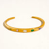 Juneau 18K Gold Non-Tarnish Multicolor Cz Bangle