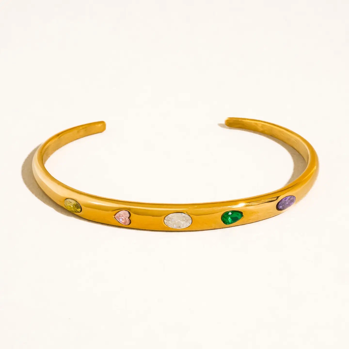 Juneau 18K Gold Non-Tarnish Multicolor Cz Bangle