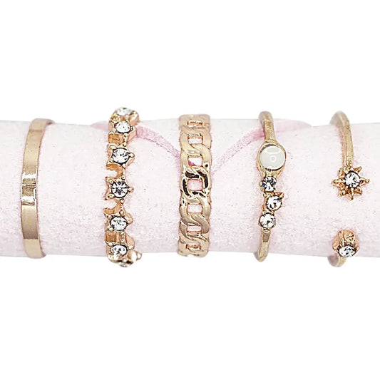 5PC Assorted Design Fashion Set of Rings
