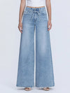 Super High Rise Drawstring Waist Palazzo Jeans