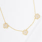 Cz Gold-Dipped Linked Clover Necklace