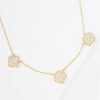 Cz Gold-Dipped Linked Clover Necklace
