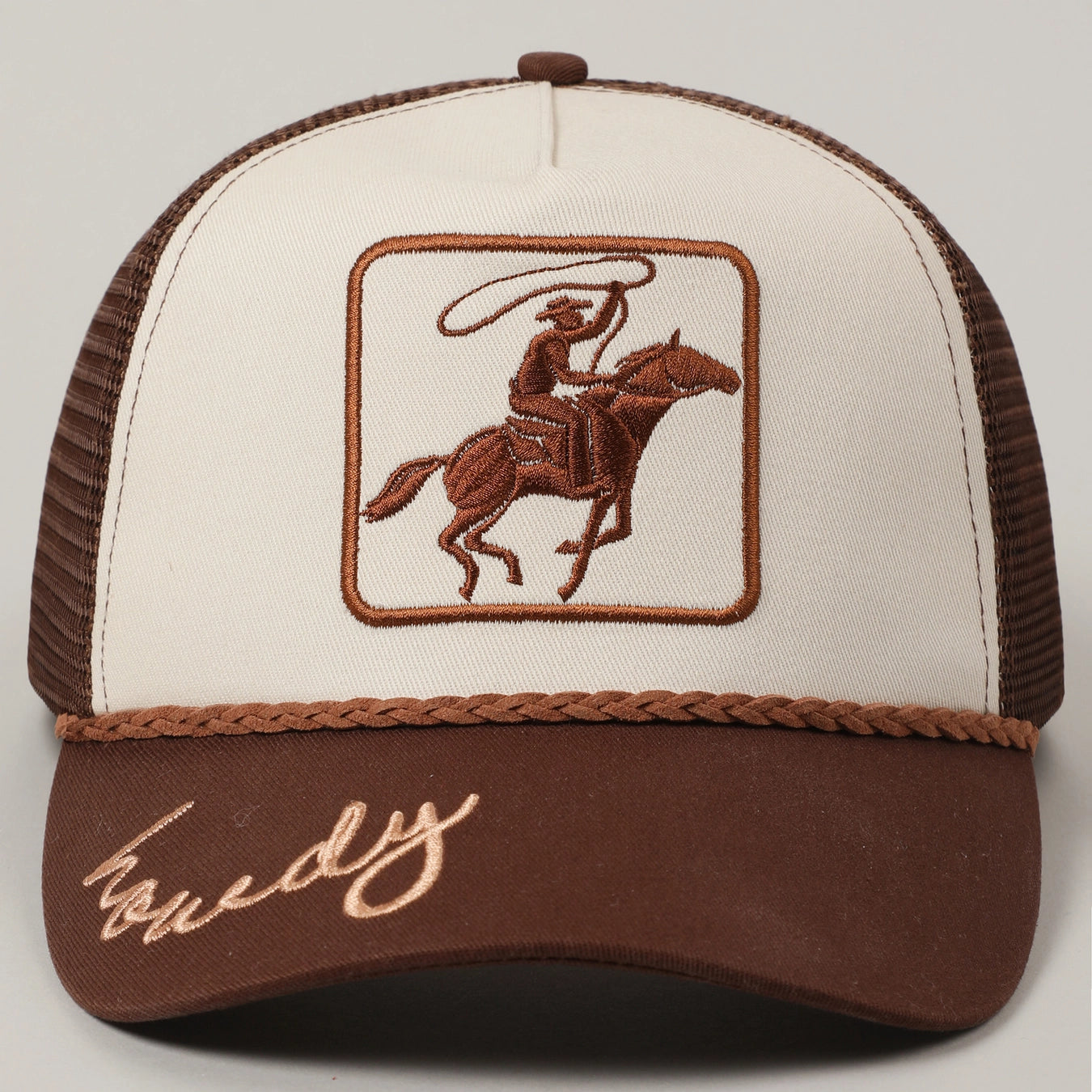 Cowboy Image Howdy Text Embroidery Foam Hat