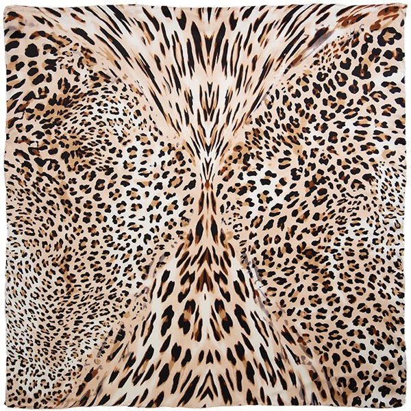 Leopard Charmeuse Silk Scarf