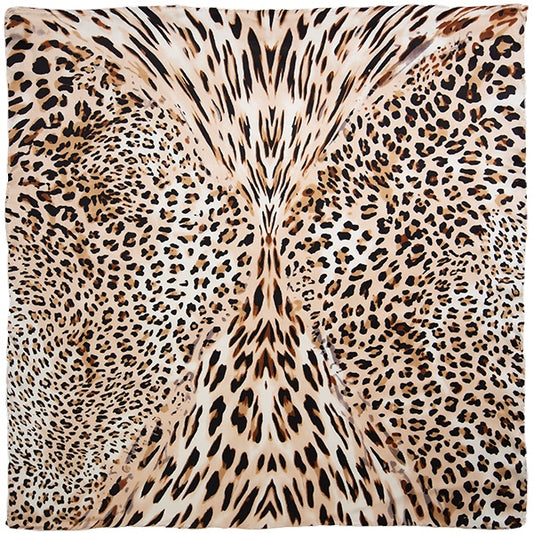 Leopard Charmeuse Silk Scarf