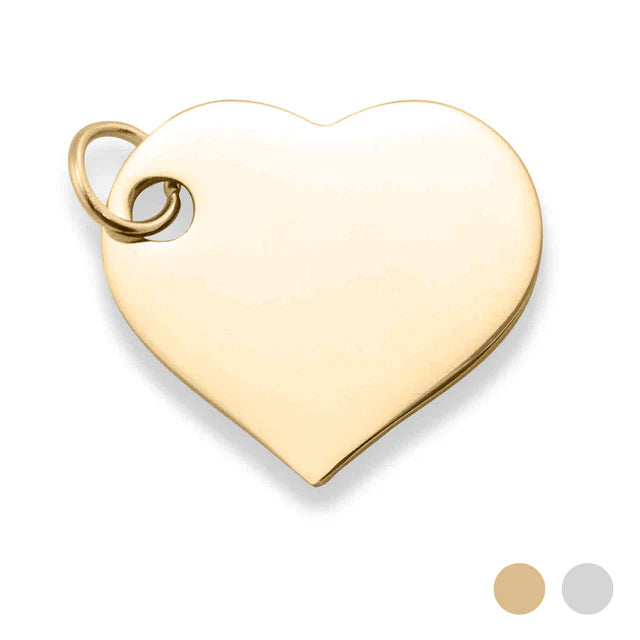 Stainless Steel Polished Engravable Heart Pendant