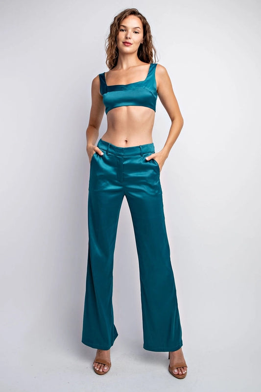 Satin Pants with pockets