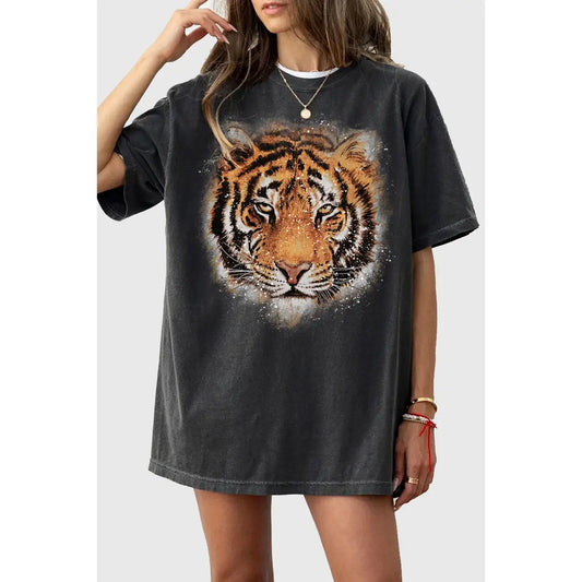 Tiger Face Oversized Graphic Tee
