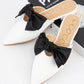 Satin Bow Decor Pointed-Toe Slip-On Mule