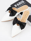 Satin Bow Decor Pointed-Toe Slip-On Mule