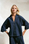 Oversized Dark Denim Shirt