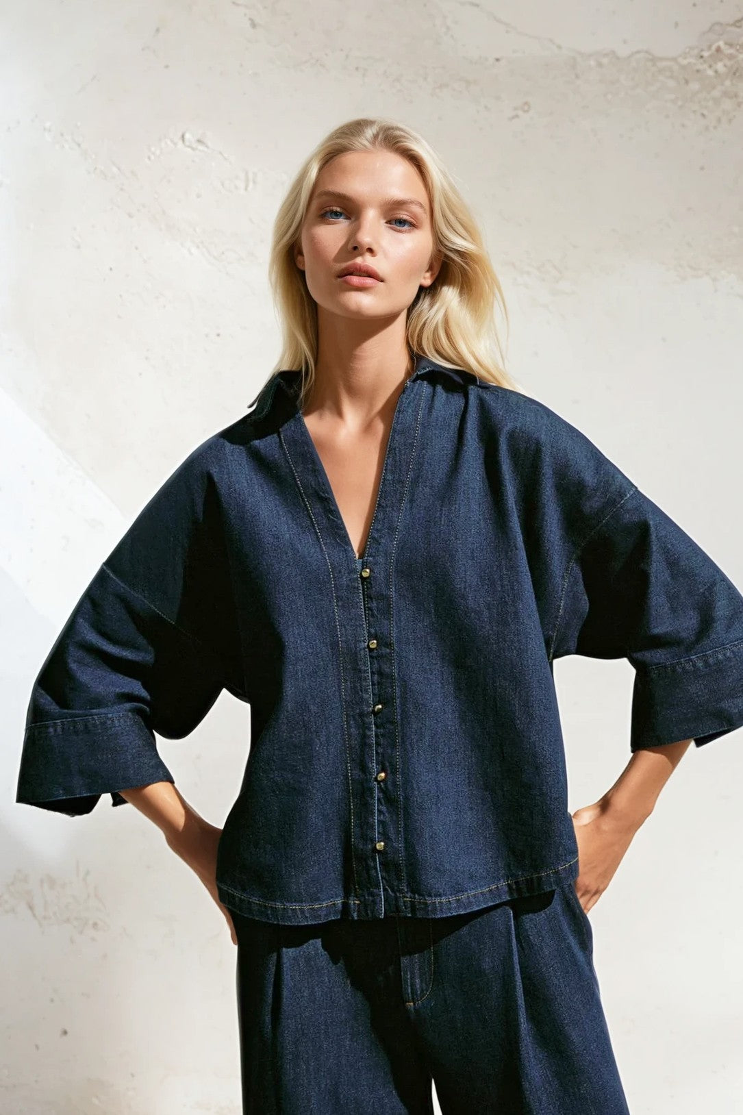 Oversized Dark Denim Shirt