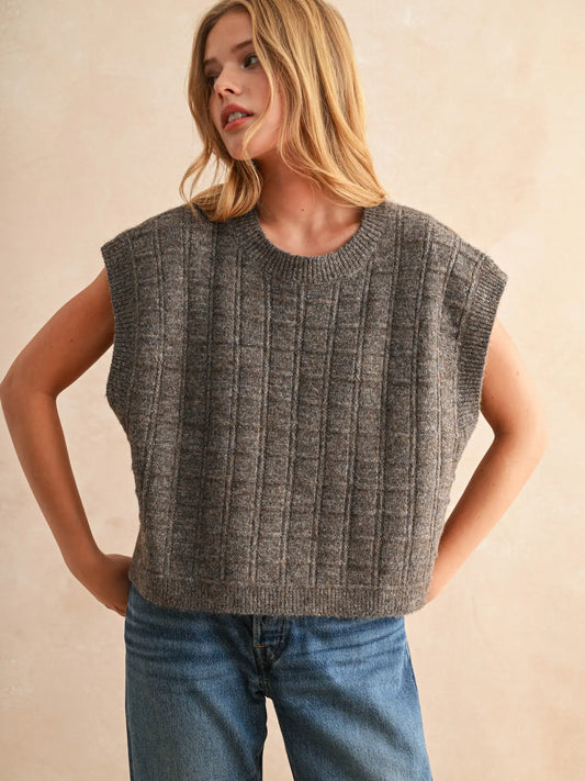 Textured Pattern Sweater Vest