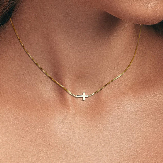 18K Stainless Steel Tarnish Free Cross Necklace
