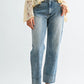 Studded High-Waist Straight-Leg Jeans