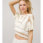 Crochet Metallic Thread Knitted Crop Top
