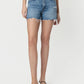 High Rise Raw Hem Boyfriend Shorts