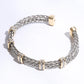Square Ponytail Crystal 2T Bangle Bracelet
