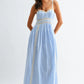 Breezy Blue Lace Trim Maxi Sundress