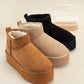 Mini Ankle Platform Heel Fur-Lined Fur Lined Boots
