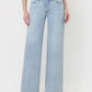 High Rise Trouser Fold Creased Wide Jeans