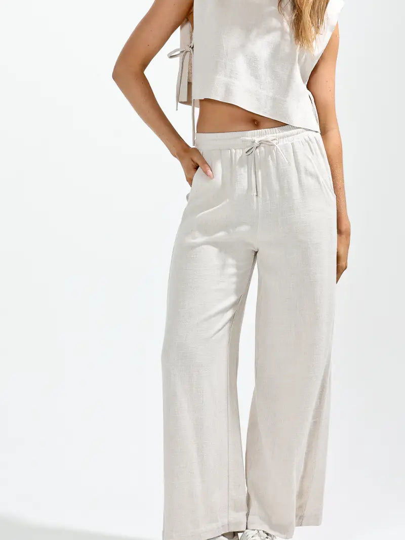Elastic Waist W/Drawstring Loose Fit Pants