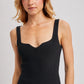 Ribbed Sweetheart Neck Tank Top